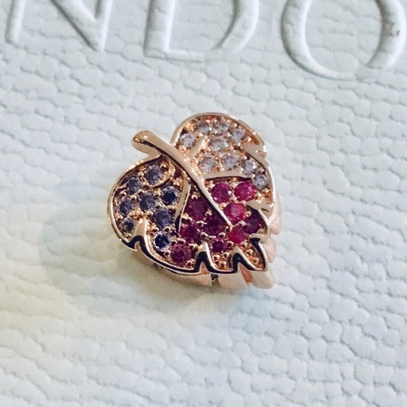 Pandora Rose Gold Leaf Charm For Snake 
